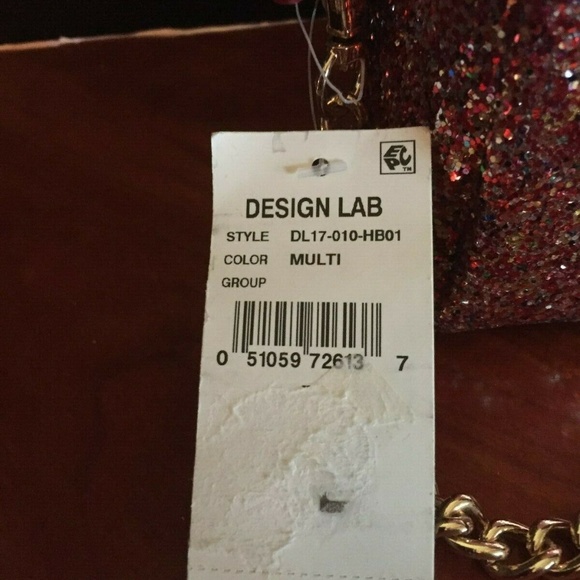 Design Lab Red and Gold Glitter Shoulder Bag - Picture 5 of 5